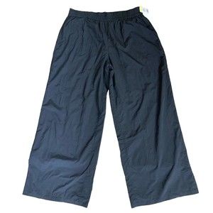 Open Edit Womens Sz XL Black Nylon Windbreaker Athletic Pants Elastic Waist NWOT